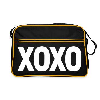 XOXO White Love Text Valentine Design - Retro Bag - black/gold - Front