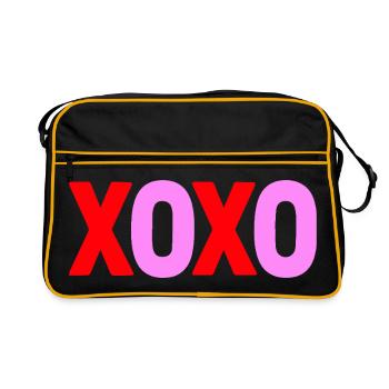 XOXO Love Valentine Text Design - Retro Bag - black/gold - Front