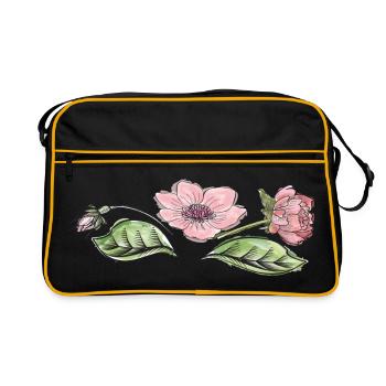 Vrille de fleur - Sac Retro - noir/or - Devant
