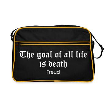 Citation de Freud sur Le but de la mort - Sac Retro - noir/or - Devant