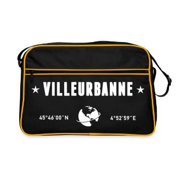 Villeurbanne France Coordonnées Gps Blanc - Sac Retro - noir/or - Devant