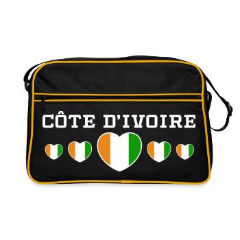 Ivory Coast Pride Cote D'Ivoire Heritage Elephant - Sac Retro - noir/or - Devant