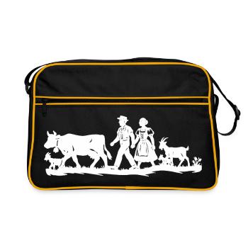 Alpaufzug_1_white - Sac Retro - noir/or - Devant