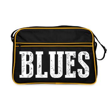 Vintage Blues Typography Design - Retro Bag - black/gold - Front