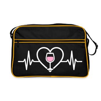 Rosé Wine Heart - Retro Bag - black/gold - Front
