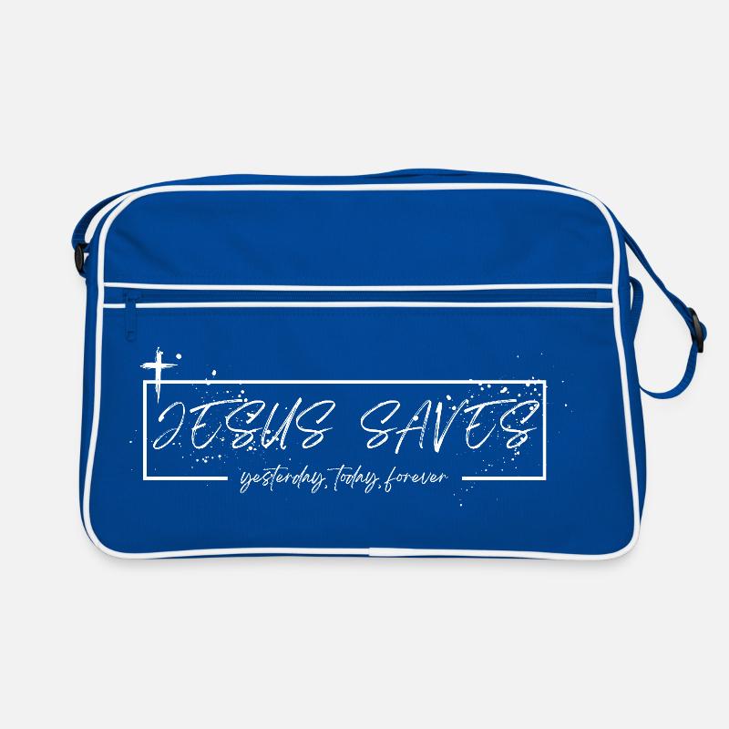 Jesus rettet – gestern, heute, für immer Retro Tasche