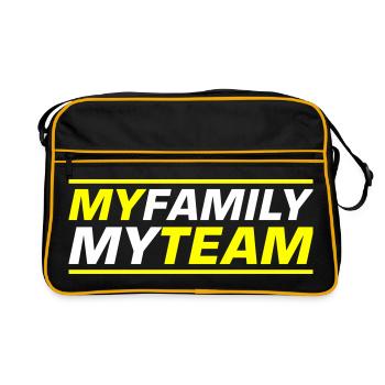 Mon équipe familiale dit - Sac Retro - noir/or - Devant