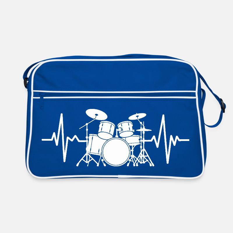 Herzschlag Drumset Muster Retro Tasche