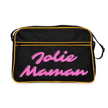 Pretty Neon Pink Mom - Retro Bag - black/gold - Front