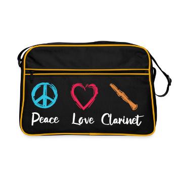 Peace Love Clarinet - Retro Bag - black/gold - Front