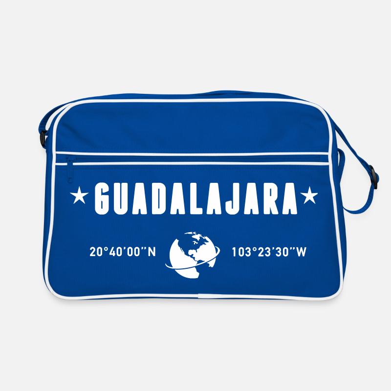 Guadalajara Mexico Coordinates Planet Earth White Retro Bag