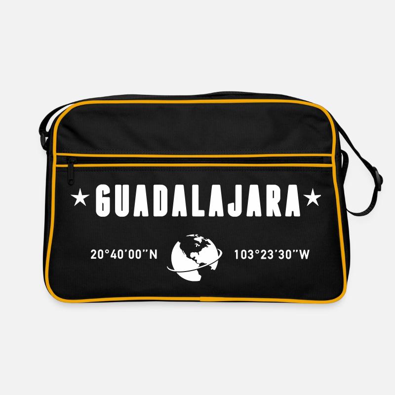 Guadalajara Mexico Coordinates Planet Earth White Retro Bag