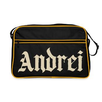 Écriture gothique Andreï - Sac Retro - noir/or - Devant