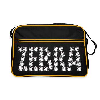Cartoon zebra typography - Retro Bag - black/gold - Front