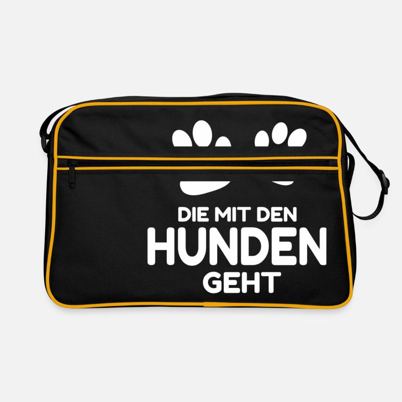 Die mit den Hunden geht Retro Tasche