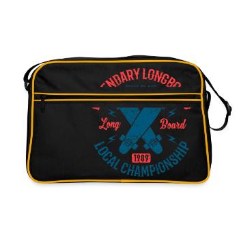 Longboard Skater Shirt Vintage cadeau - Sac Retro - noir/or - Devant