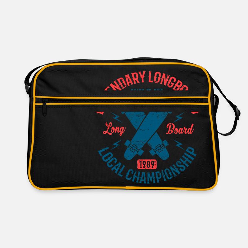 Longboard Skater Shirt Geschenk Vintage Retro Tasche