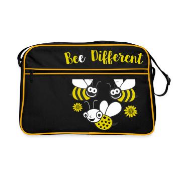 Bee Different - Retro Tasche - Schwarz/Gold - Vorne