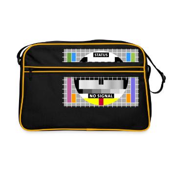 Testbild test card status no signal screen Display - Retro Tasche - Schwarz/Gold - Vorne