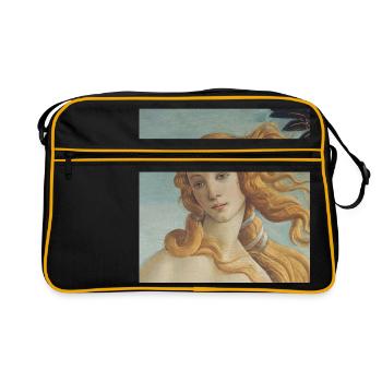 The Birth of Venus by Botticelli (detail) - Retro Bag - black/gold - Front