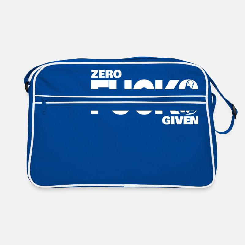 Zero Fucks Given White Retro Tasche
