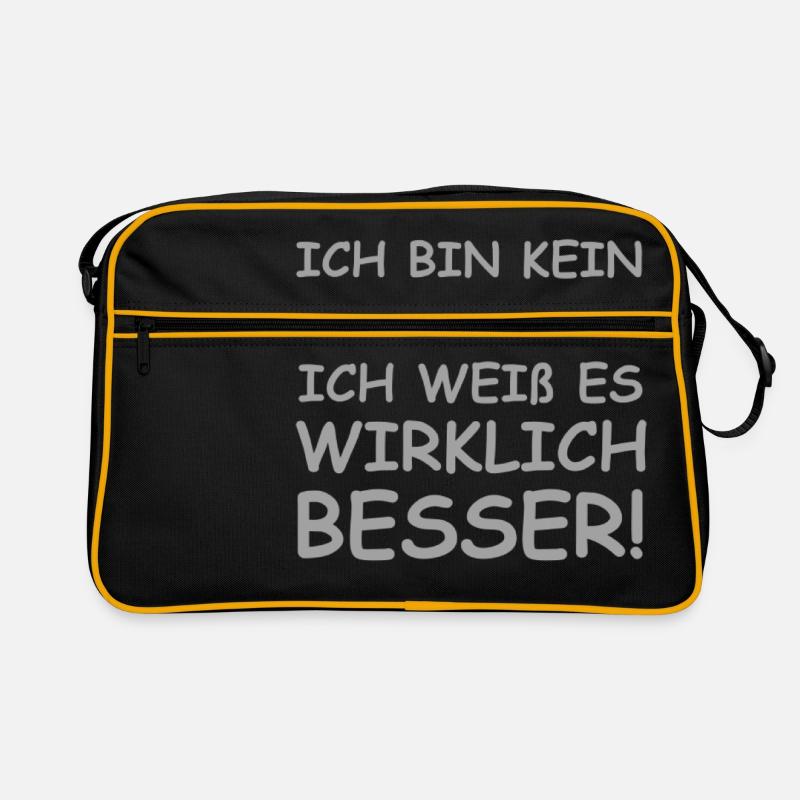 Lustiger Klugscheißer Spruch Retro Tasche