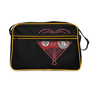 Retro Gaming Controller - Jeux vidéo Gampad Heart - Sac Retro - noir/or - Devant