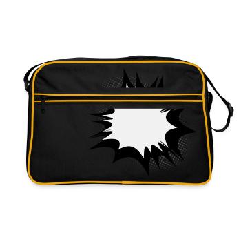 Comic Sprechblase Explosion - Retro Tasche - Schwarz/Gold - Vorne