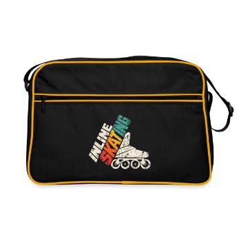 Inline Skating Retro Rollschuh Design - Retro Tasche - Schwarz/Gold - Vorne