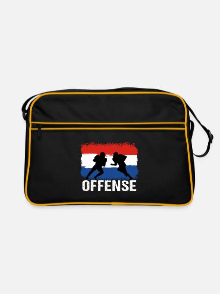 Football américain Pays-Bas Offensive - Sac Retro - noir/or - Devant