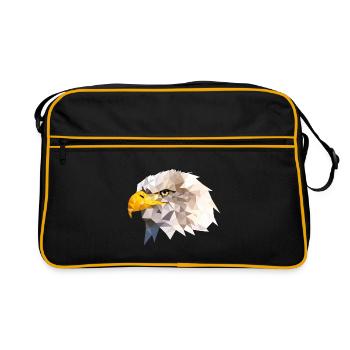 Weißkopfseeadler Seeadler American Eagle Adler - Retro Tasche - Schwarz/Gold - Vorne