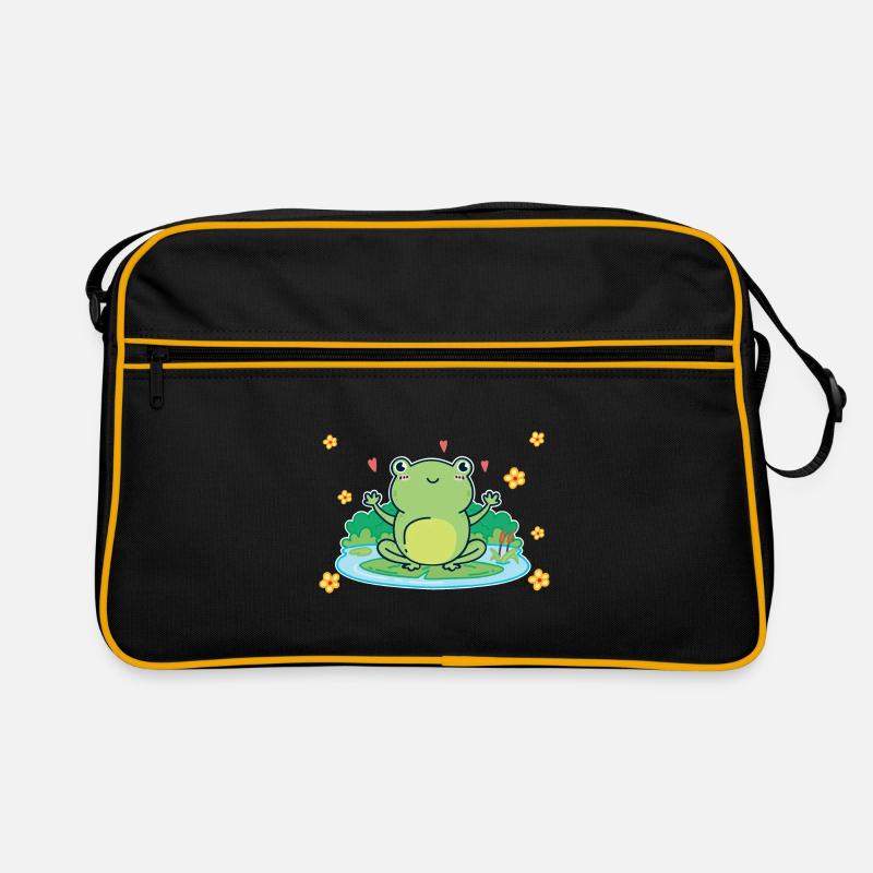 Frosch - Retro Tasche - Schwarz/Gold