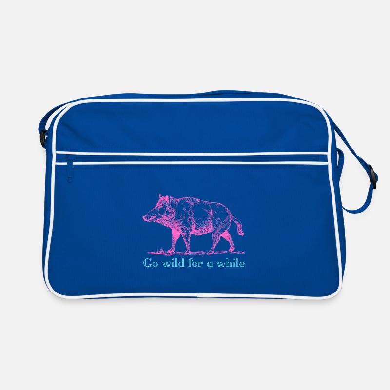 Wildeschwein Pink  - Go wild for a while Retro Tasche