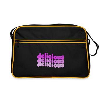 Delicious Typo Gradient Pattern - Retro Bag - black/gold - Front