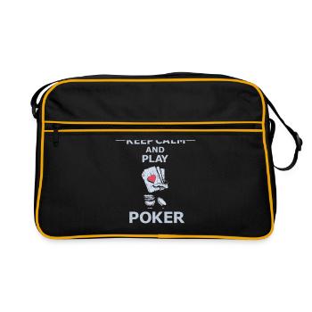 Pokerspiel Texas Hold'em Kartenspiel - Retro Tasche - Schwarz/Gold - Vorne