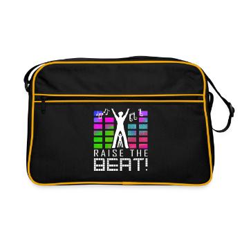 Beat loud volume music party celebration alcohol - Retro Bag - black/gold - Front