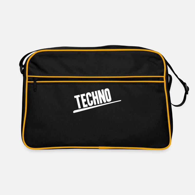 Techno - Retro Tasche - Schwarz/Gold