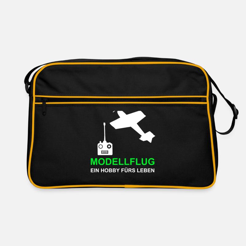 Modellflug Hobby Modellflieger Flieger - Retro Tasche - Schwarz/Gold