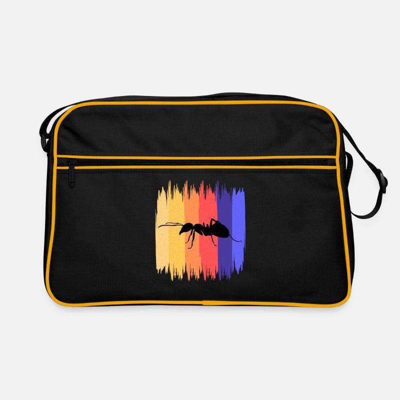 Ameisen - Retro Tasche - Schwarz/Gold