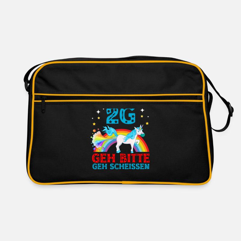 Die 2G Regel Geh bitte Scheissen Einhorn Retro Tasche