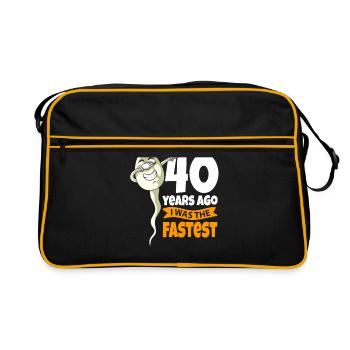 40ème anniversaire cadeau sperme 40 ans - Sac Retro - noir/or - Devant