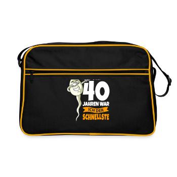 40ème anniversaire cadeau sperme 40 ans - Sac Retro - noir/or - Devant