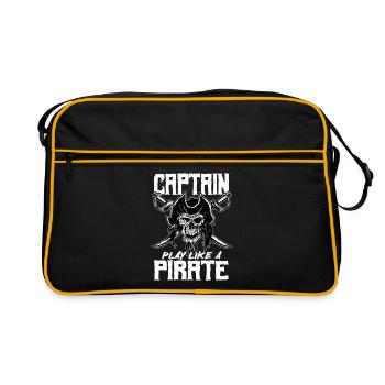 Pirate tête de pirate Pirate Dicton - Sac Retro - noir/or - Devant