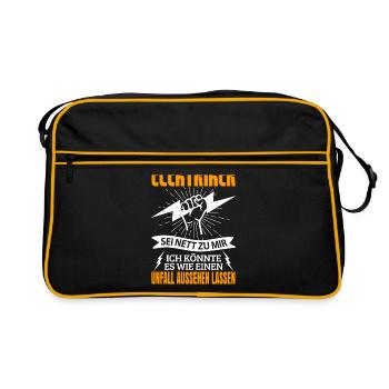 Elektriker Spüche Elektroniker Elektrotechniker - Retro Tasche - Schwarz/Gold - Vorne