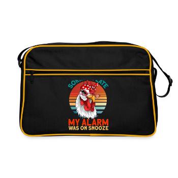 Bauern Landwirte Hühner Huhn Geschenk - Retro Tasche - Schwarz/Gold - Vorne
