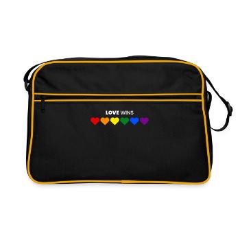 Arc en ciel, LGBT, Amour, Mariage, JGA - Sac Retro - noir/or - Devant
