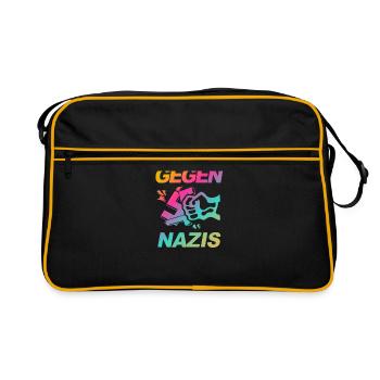 Contre les nazis, contre le poing droit. FCK NZS - Sac Retro - noir/or - Devant