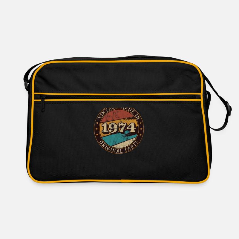 1974 Geburtstag Vintage Geschenkidee - Retro Tasche - Schwarz/Gold