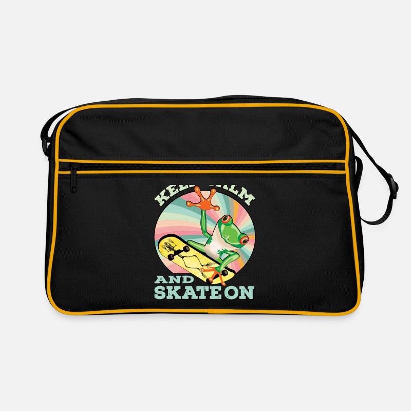 Bleib ruhig und skate grenuill Geschenkidee Retro Tasche