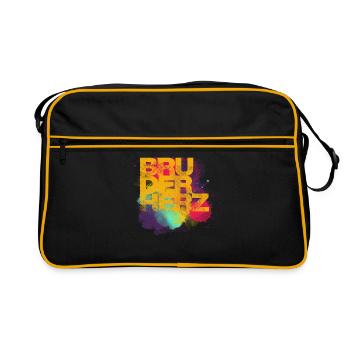 Brother Heart Best Brother in the World Gift Idea - Retro Bag - black/gold - Front